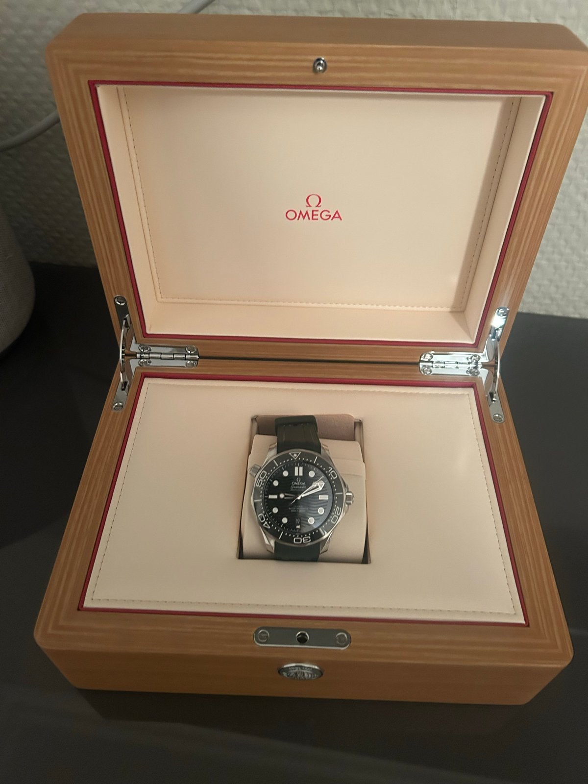 Omega Seamaster Diver 300M Co-Axial Master Chronometer, Ophalen, Leer, Staal, Polshorloge
