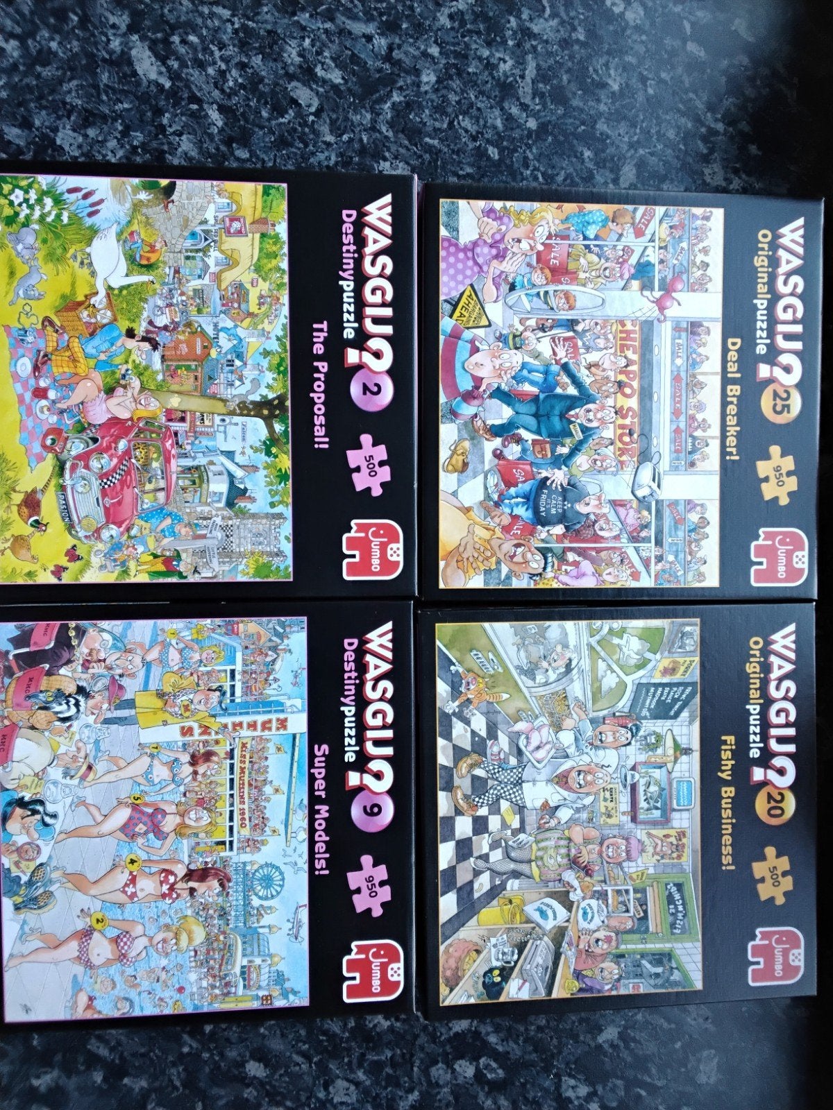 Wasgij Puzzels - Diverse Collectie (14 stuks), Ophalen, 500 t/m 1500 stukjes, Gebruikt, Legpuzzel