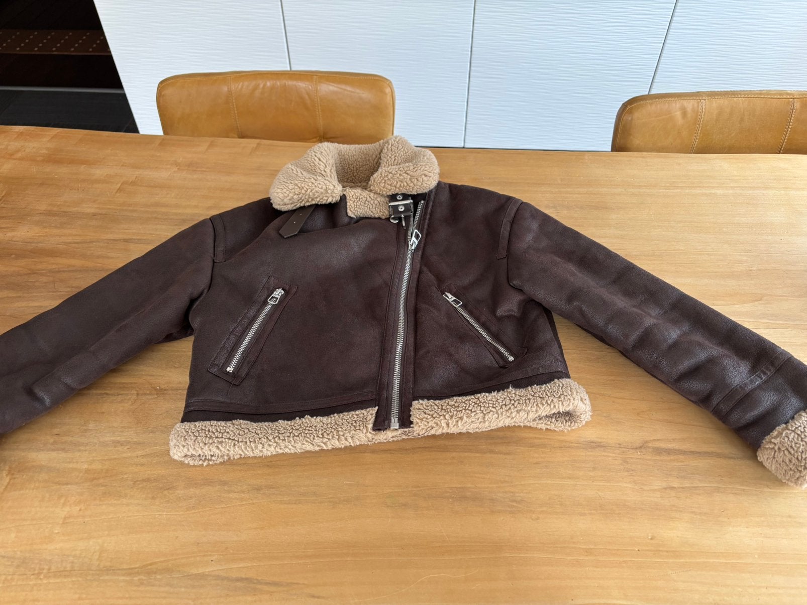 Bershka vliegeniers jas maat XS, Ophalen of Verzenden, Zo goed als nieuw, Maat 34 (XS) of kleiner, Bruin