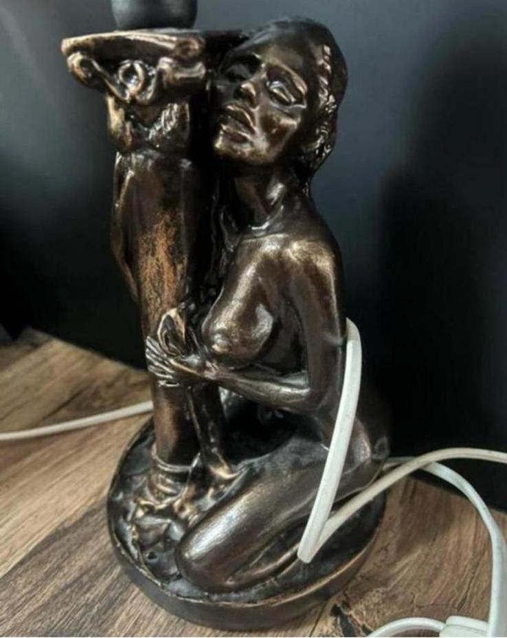 Antieke lamp van naakte dame, Ophalen of Verzenden