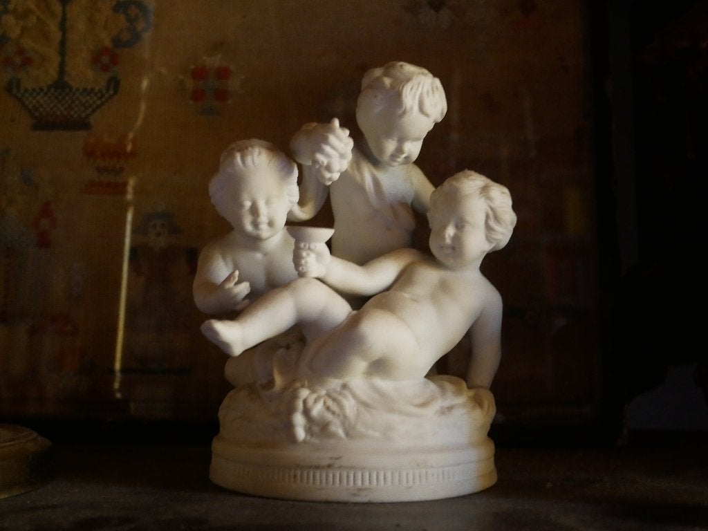 2 antieke biscuit beelden, Antiek en Kunst, Ophalen