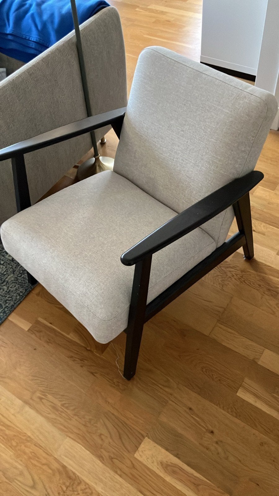 IKEA EKENÄSET Fauteuil, Kilanda licht beige, Ophalen, Hout, Modern, Scandinavisch, Minder dan 75 cm