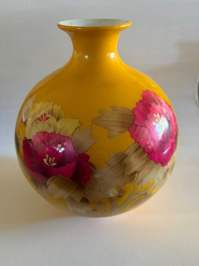 Chinese vaas porselein handgemaakt, Overige kleuren, Ophalen of Verzenden, Minder dan 50 cm, Glas