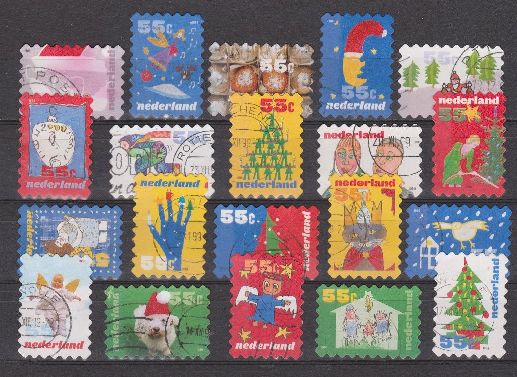 NVPH Nederland 1856 - 1875 gebruikt Decemberzegels 1999, Ophalen of Verzenden, Na 1940, Gestempeld