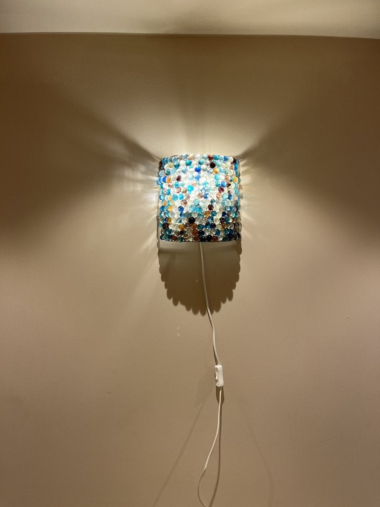 Uniek – handgemaakte wandlamp – mediterrane/ oosterse stijl, E14 (klein), Meerkleurig, Ophalen of Verzenden, Zo goed als nieuw