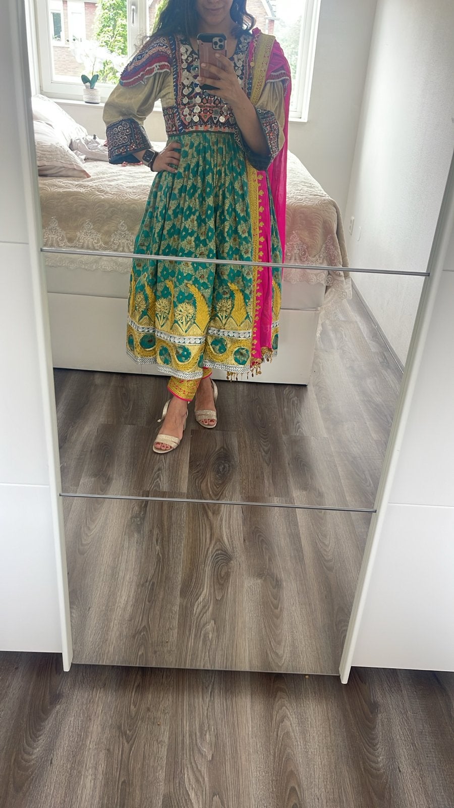 Afghaanse jurk , kalay afghani, Kleding | Dames, Jurken, Meerkleurig, Maat 42/44 (L), Ophalen of Verzenden, Zo goed als nieuw