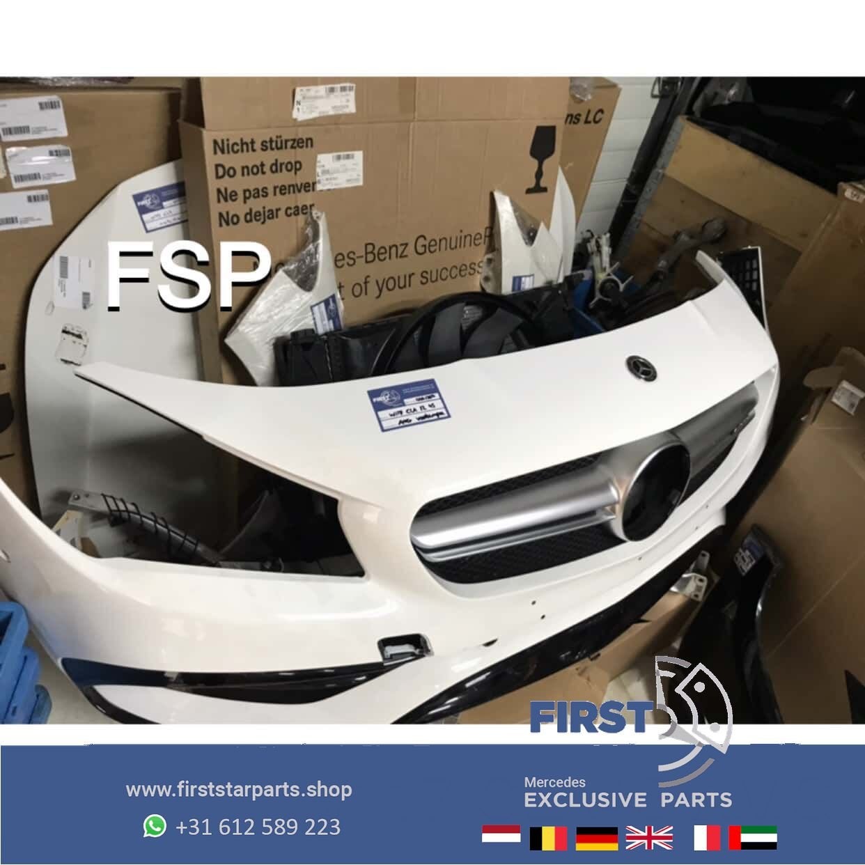 W117 X117 CLA 45 AMG FACELIFT VOORKOP WIT Mercedes 2016-2020, Auto-onderdelen, Carrosserie en Plaatwerk, Gebruikt, -, Voor, Ophalen of Verzenden