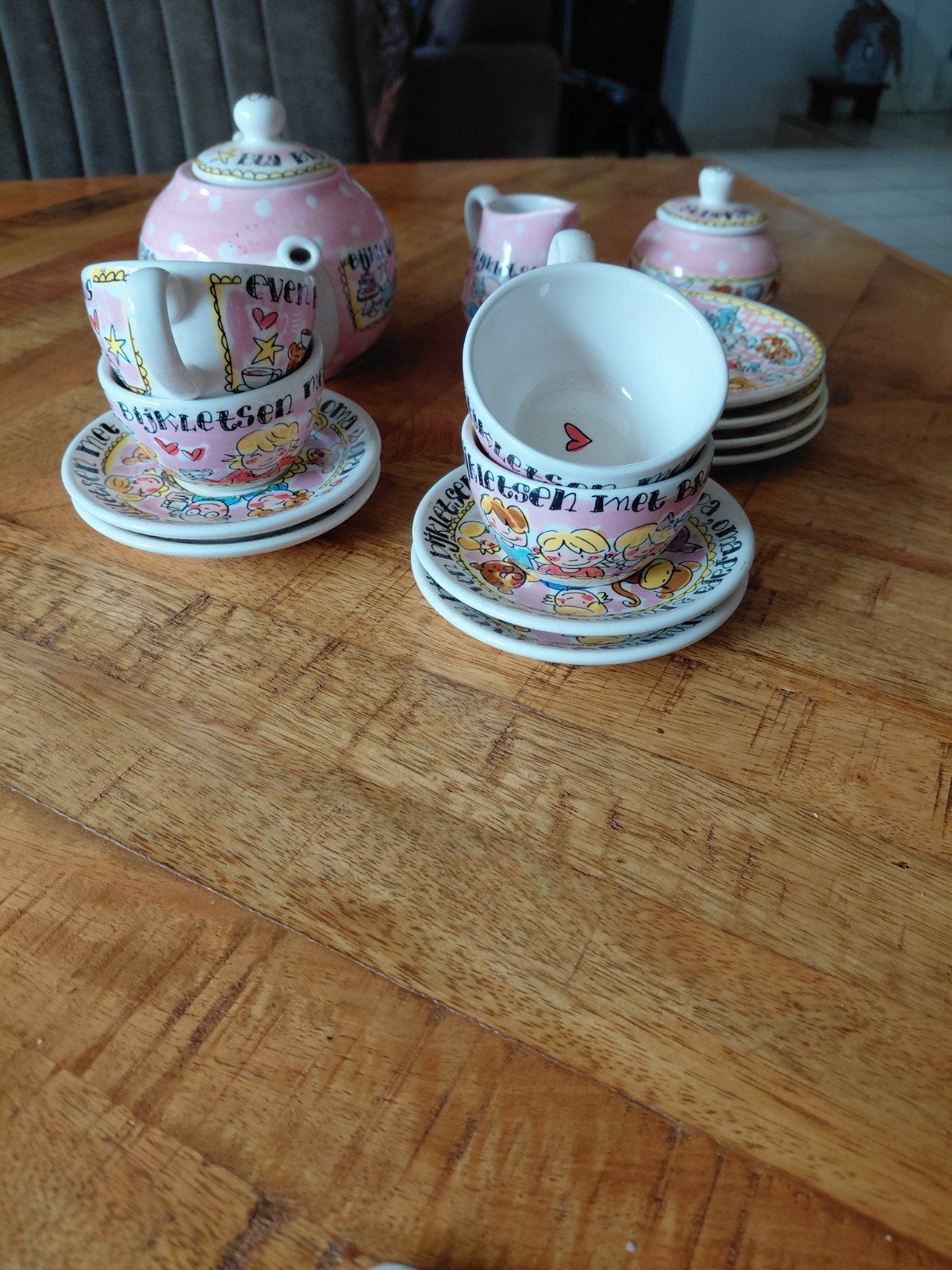 Blond Amsterdam Kinderservies - Even bijkletsen, Ophalen of Verzenden