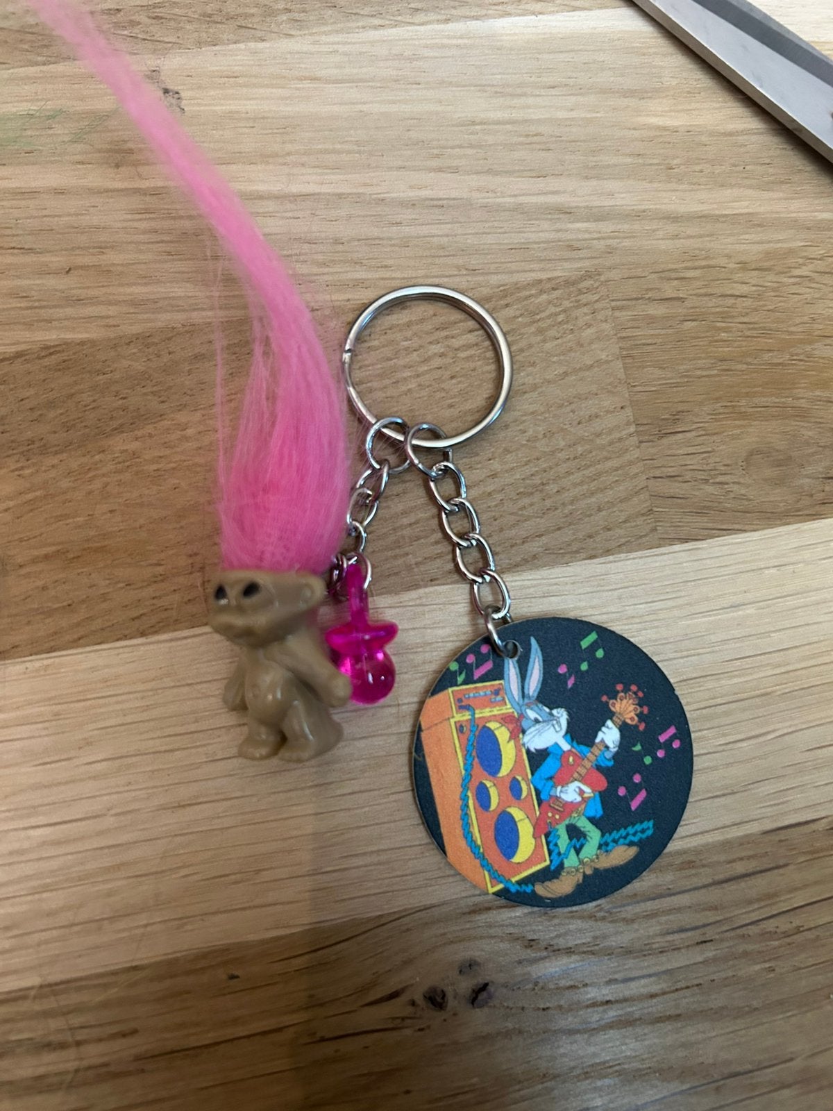 Vintage 90s sleutelhanger met flippo, trol en speentje, Ophalen of Verzenden, Zo goed als nieuw, Merk