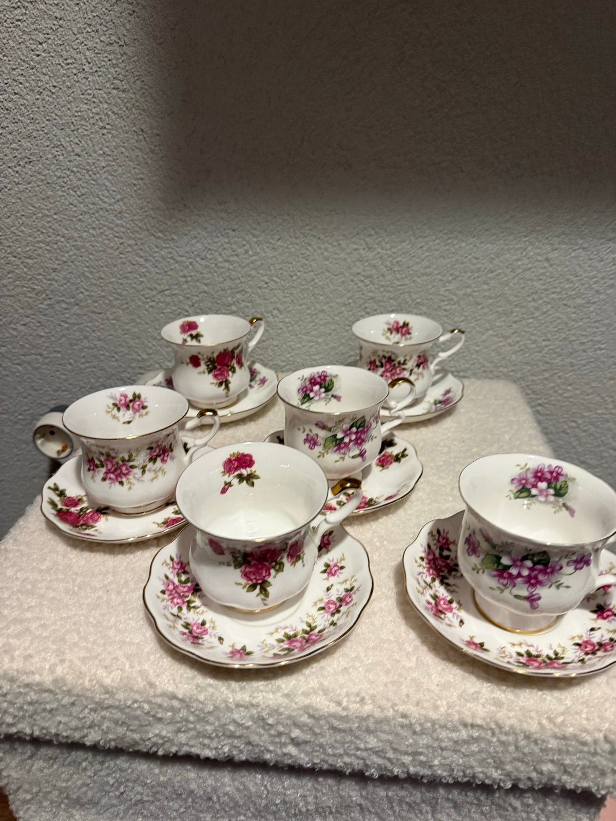 Set van 6 Royal Ascot theekopjes met schotels, Ophalen of Verzenden