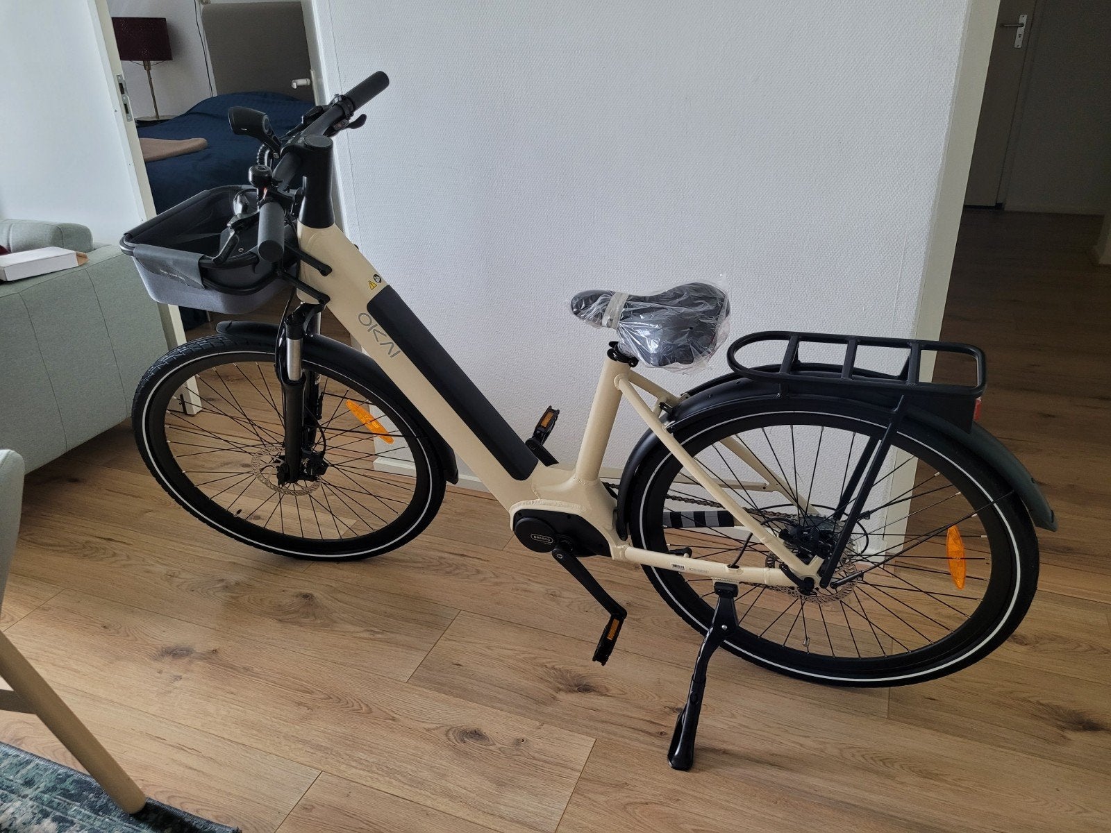 Okai EB10 Elektrische Fiets - Bakfiets Stijl, 1 Jaar Oud, Gebruikt, 51 tot 55 cm, 50 km per accu of meer, Ophalen