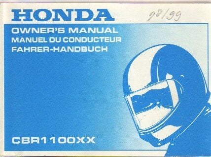 Honda CBR1100 XX manual 1998/1999 (5013z), Ophalen of Verzenden, Honda