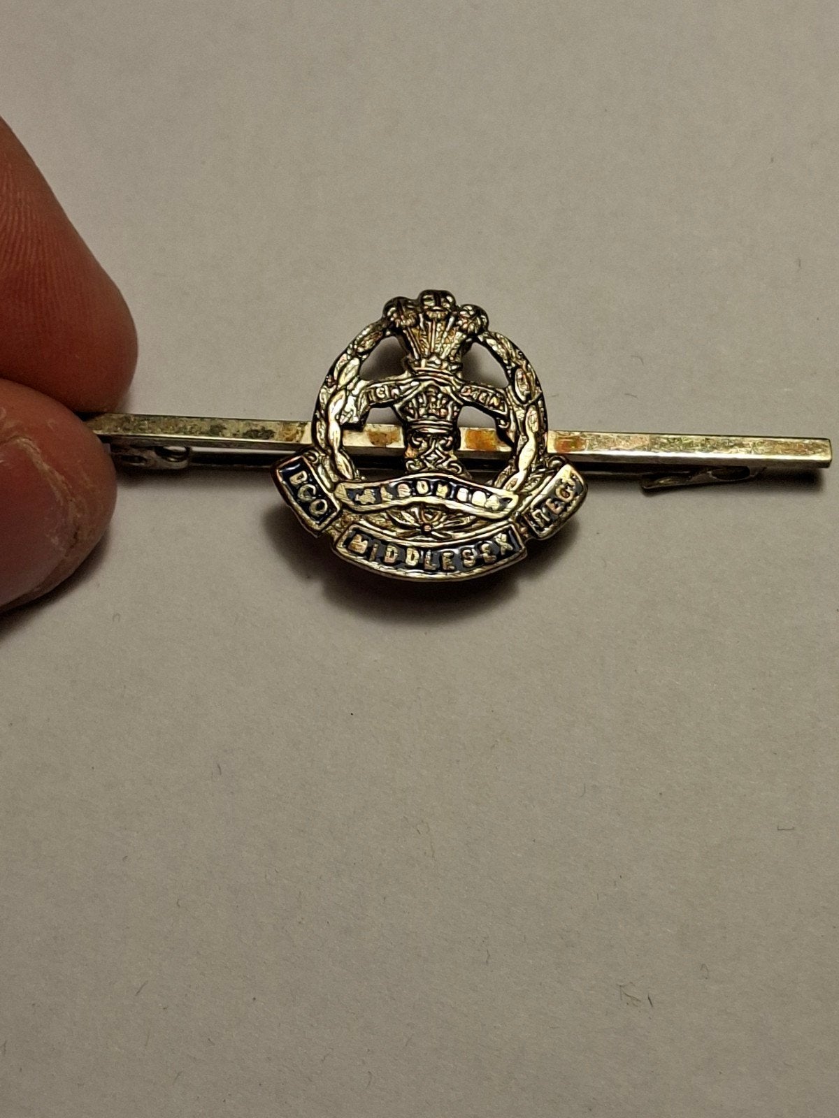Sweetheart broche Middlesex Regiment, Ophalen of Verzenden, Landmacht, Engeland, Embleem of Badge