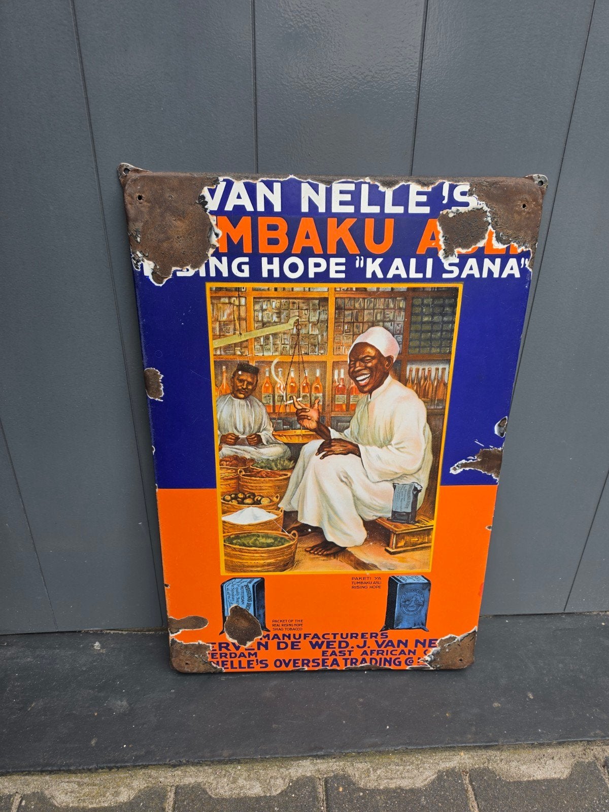 Van Nelle oud emaille reclamebord, Verzamelen, Ophalen of Verzenden, Gebruikt, Reclamebord