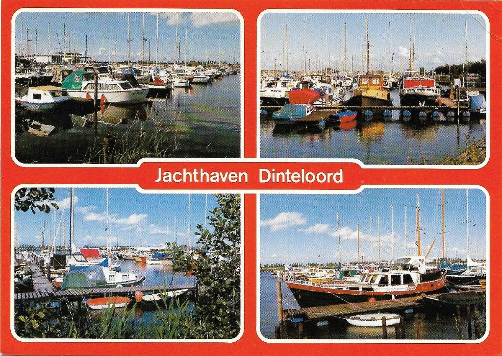 Ansichtkaart  	Dinteloord	Jachthaven  	4-luik, Verzamelen, Verzenden, 1980 tot heden, Gelopen, Noord-Brabant