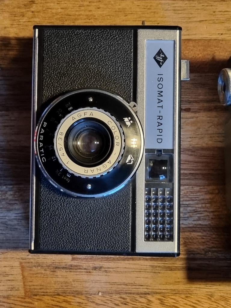 Agfa Isomat-Rapid camera met accessoires en tas, Ophalen of Verzenden, Gebruikt, Compact, Overige Merken