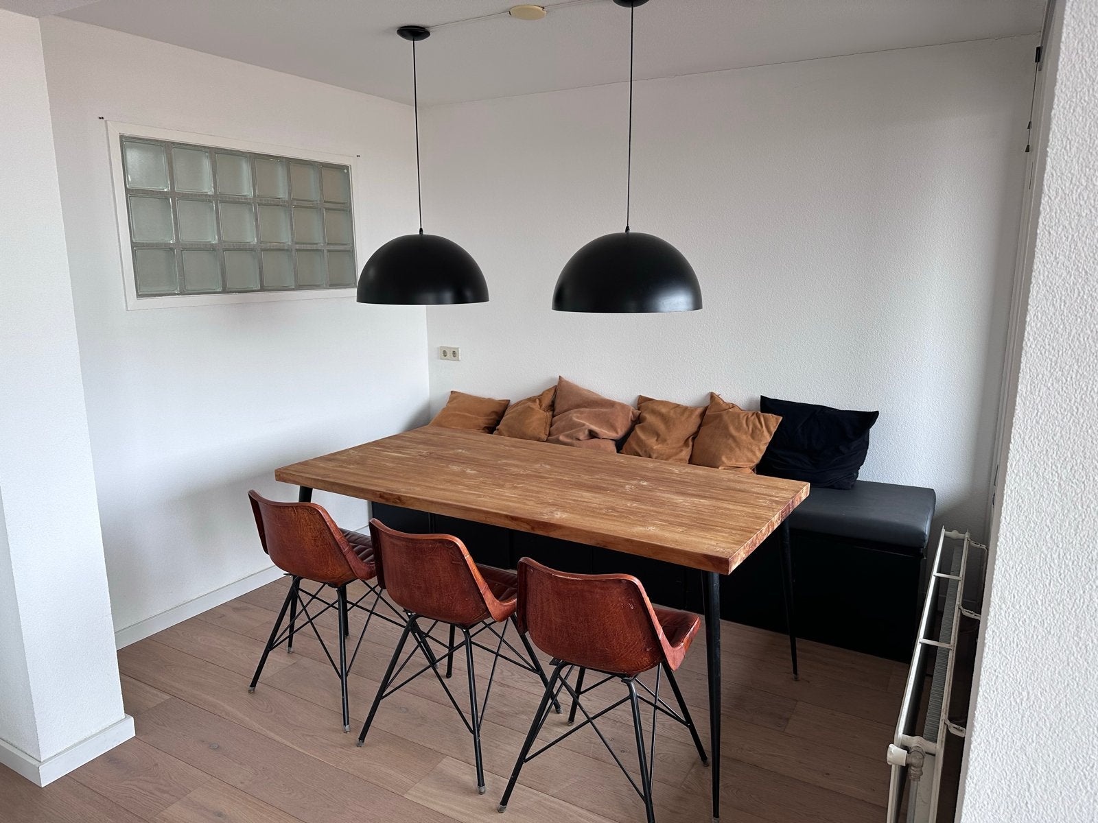 Massieve Teakhouten Eettafel (180x90x77 cm), Ophalen, Teakhout, 50 tot 100 cm, Zo goed als nieuw