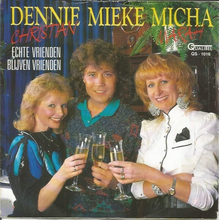 *KERST* Dennie, Mieke, Micha - Echte Vrienden (1987), Fotohoes, 7 inch, Ophalen of Verzenden, Zo goed als nieuw