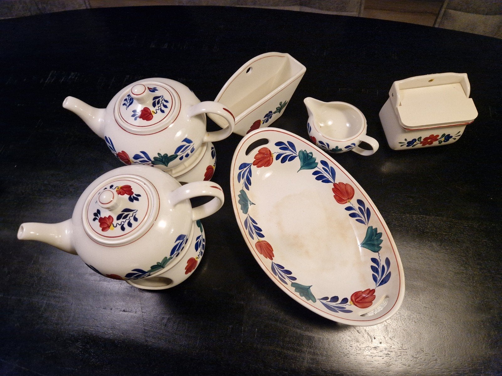 Boerenbont Servies Set - Theepotten, Schaal, Melkkan, Ophalen
