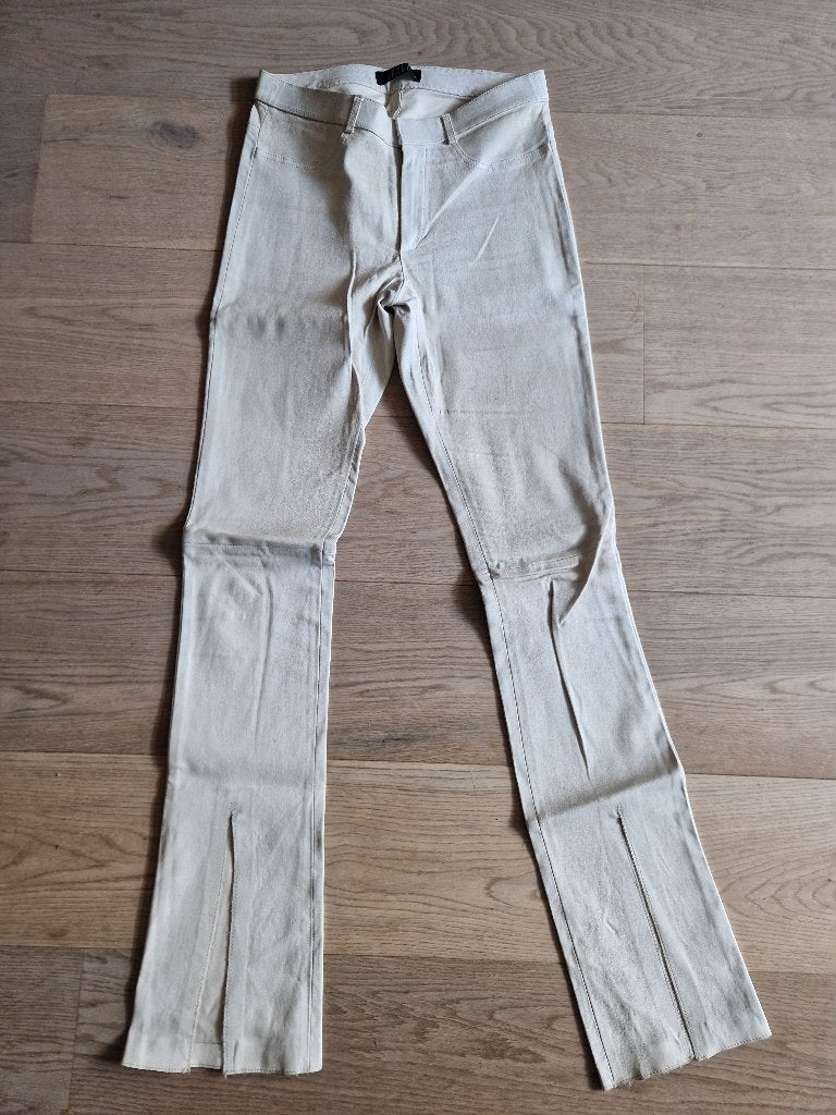 Leren broek, Verzenden, Wit, Maat 36 (S), Lang