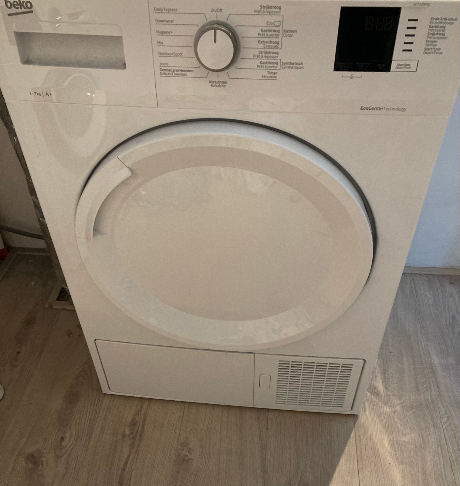 Beko DF7330PX0 wasdroger 7kg A+ EcoGentle Technology, Ophalen, 6 tot 8 kg, Voorlader, 85 tot 90 cm