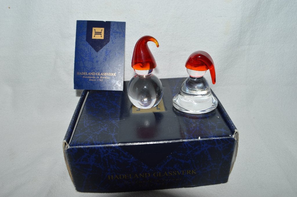 2 vintage NOORSE  HADELAND GLASSWERK kerst figuurtjes, Ophalen of Verzenden, Nieuw