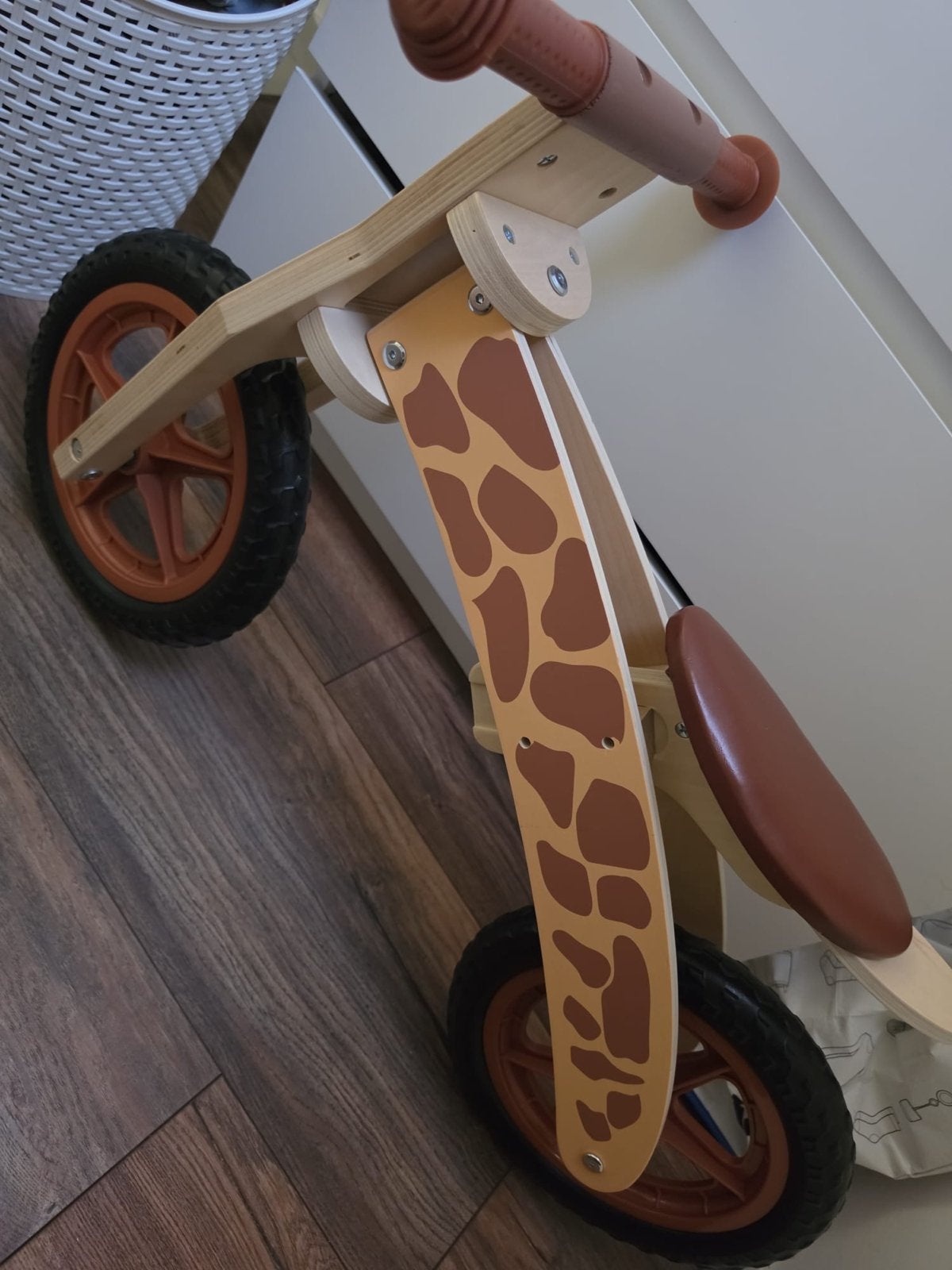 Houten loopfiets Wood World Jungle Giraffe, Ophalen, Zo goed als nieuw, Loopfiets