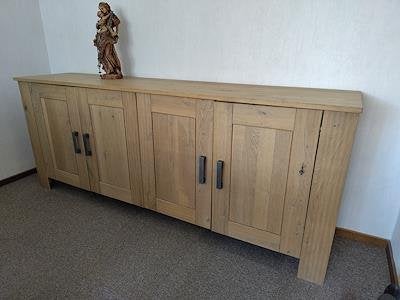 modern licht eiken dressoir, Ophalen, Eikenhout, Modern licht, massief eiken, Zo goed als nieuw