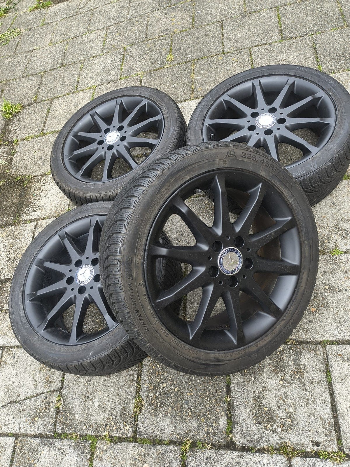 Mercedes velgen 17 inch winterbanden 5x112 a klasse b c amg, Auto-onderdelen, Ophalen, Gebruikt, Mercedes-Benz