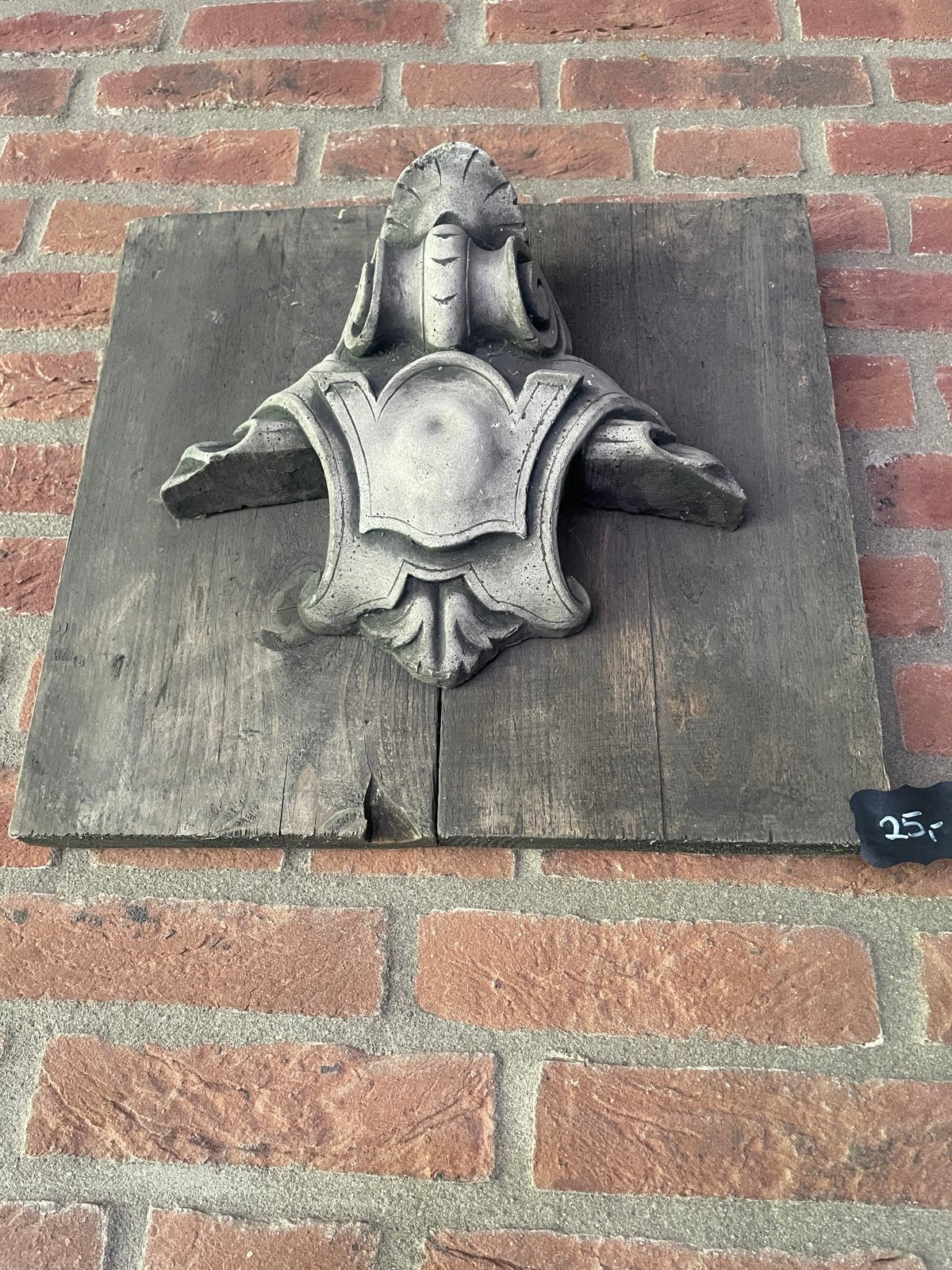 Decoratieve Wandsculptuur van Steen op Houten Paneel, Ophalen, Handgemaakt, Wanddecoratie, 20 - 50 cm