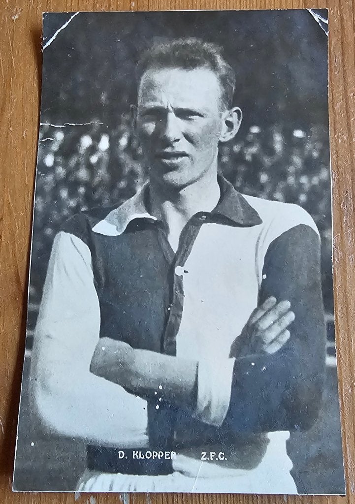 1932 Bensdorp D. Klopper ZFC Zaandam Kaart Voetbal Plaatje!, Verzenden, Zo goed als nieuw, Overige binnenlandse clubs, Poster, Plaatje of Sticker