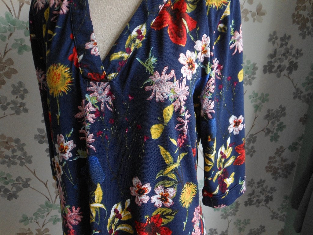 NORAH jurk, Kleding | Dames, Jurken, Zo goed als nieuw, Maat 38/40 (M), Blauw, Onder de knie, Ophalen of Verzenden