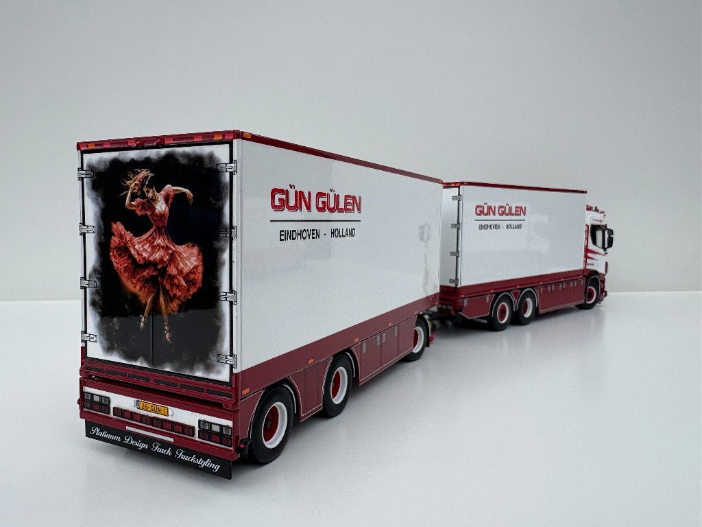 WSI SCANIA  R NORMAL REEFER TRUCK COMBI  GUN GULEN  NEW, Hobby en Vrije tijd, Modelauto's | 1:50, Ophalen of Verzenden, Nieuw