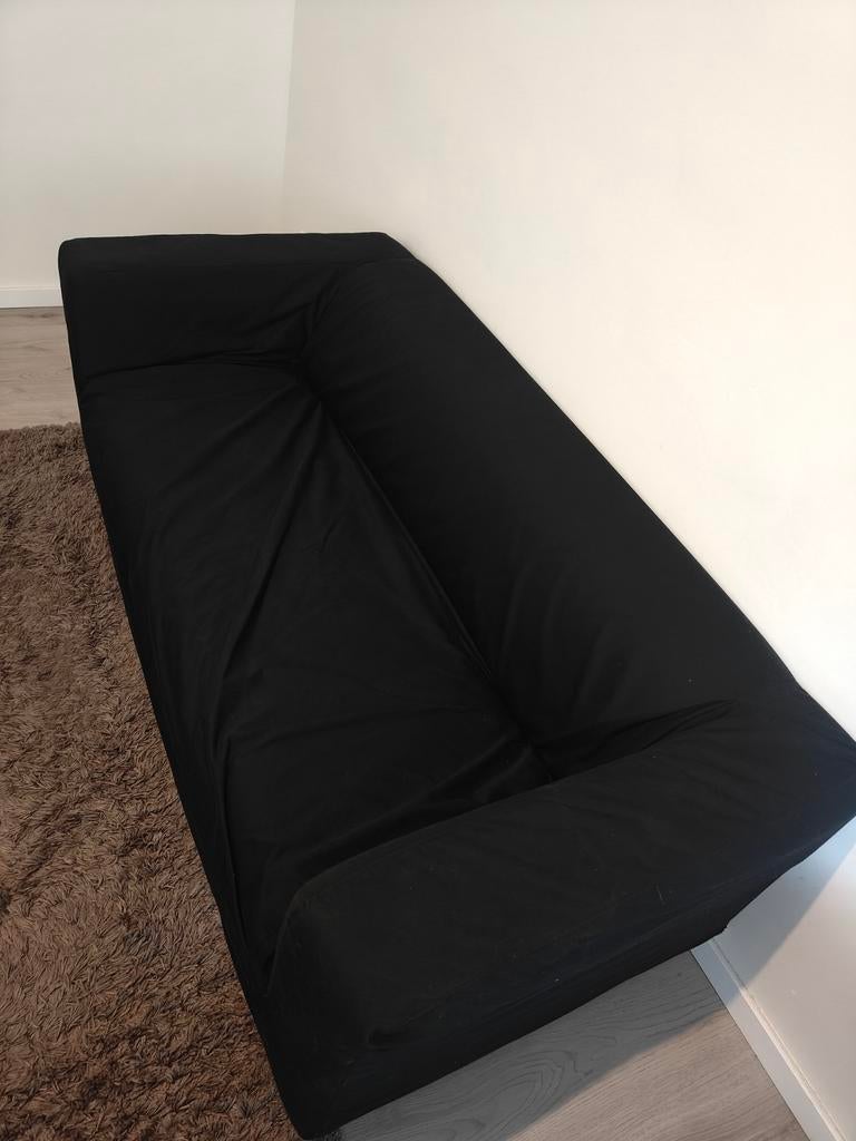 Zwarte tweezitbank, Ophalen, Gebruikt, Tweepersoons, 75 tot 100 cm
