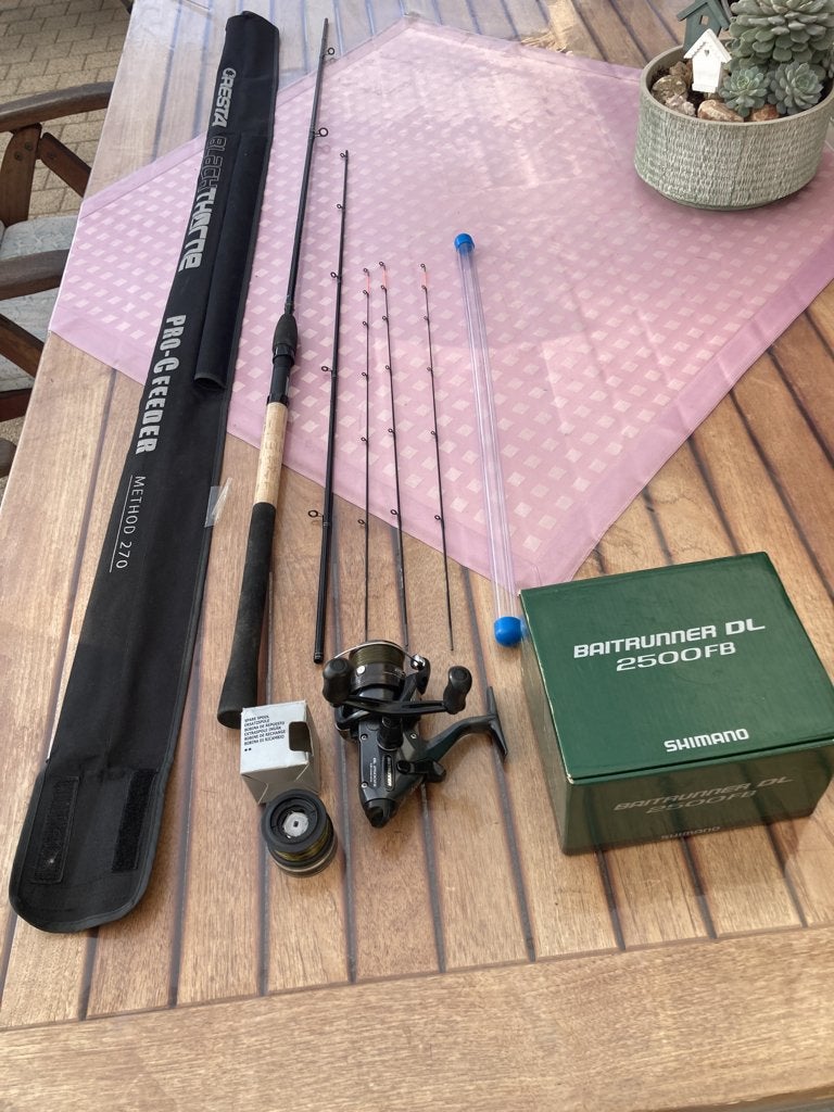 Te Koop Feeder CRESTA BLACKTORNE met CHIMANO MOLEN, Ophalen, Gebruikt, Molen