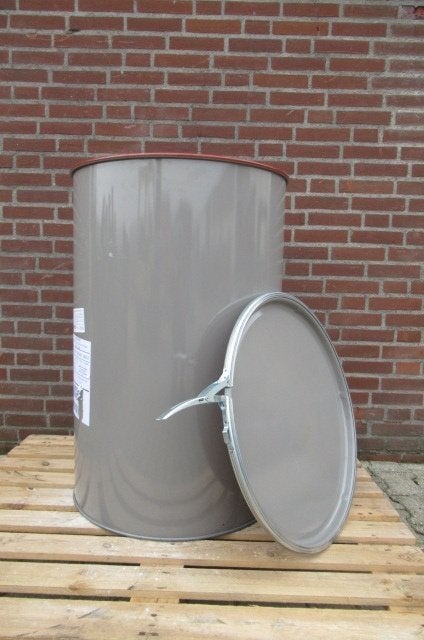 Gebruikte stalen wijdhalsvat 210 liter. stookton, Tuin en Terras, Ophalen, Gebruikt, Vuurton