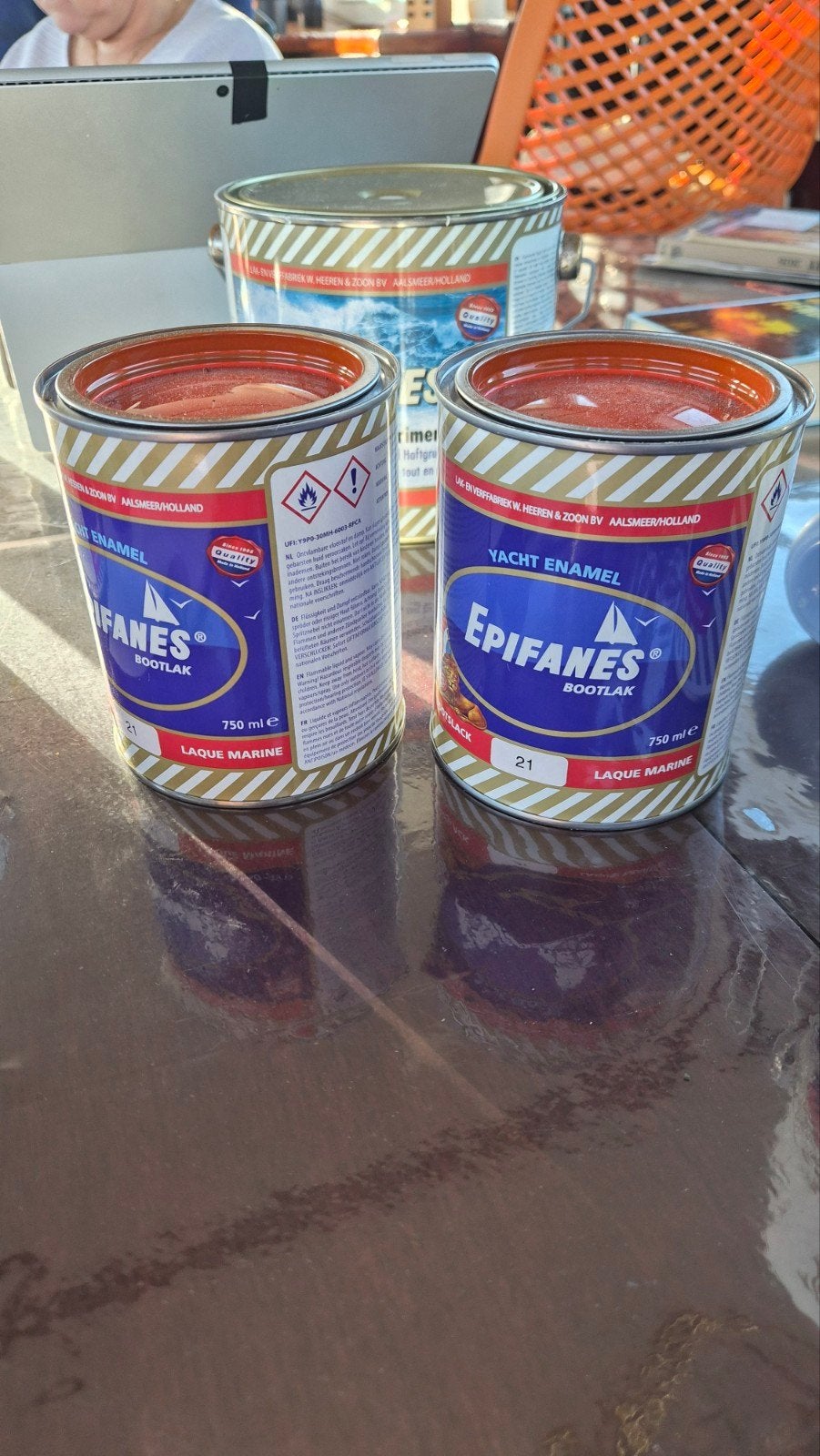 Epifanes Bootlak 2 keer 750 ml - Kleur 21, Ophalen of Verzenden, Nieuw, Verven