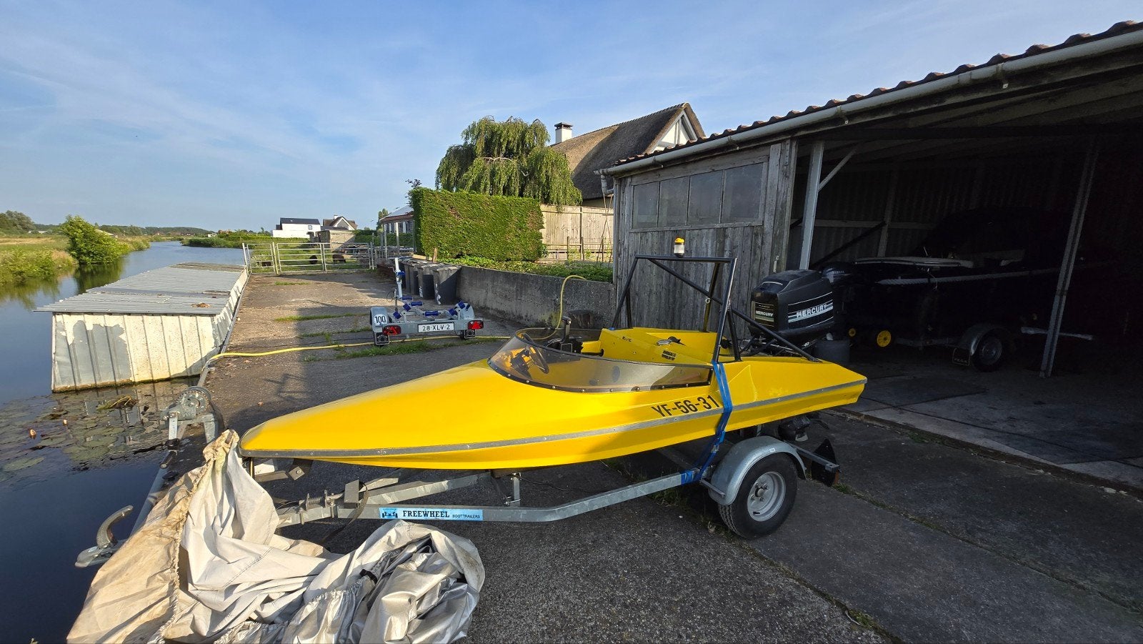 Almarine Seafire met motor & trailer, Ophalen, Overige merken, Tot 1.00 meter, Zo goed als nieuw