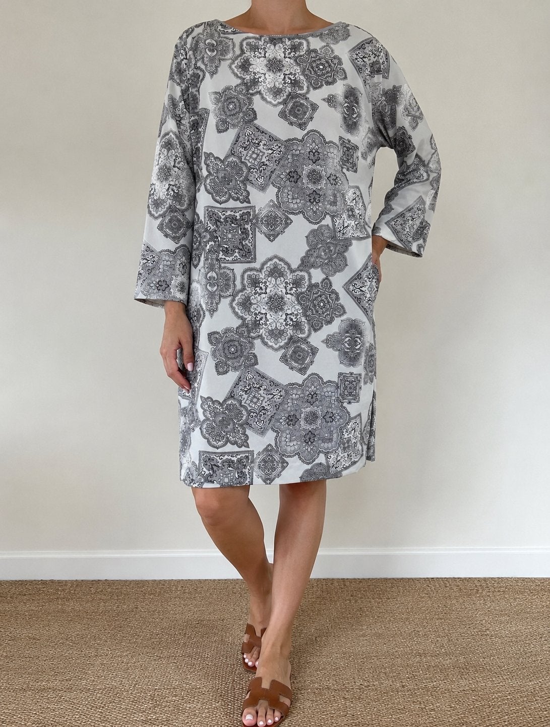 Zijden jurk van Fabiana Filippi maat 40., Kleding | Dames, Verzenden, Zo goed als nieuw, Maat 38/40 (M), Knielengte