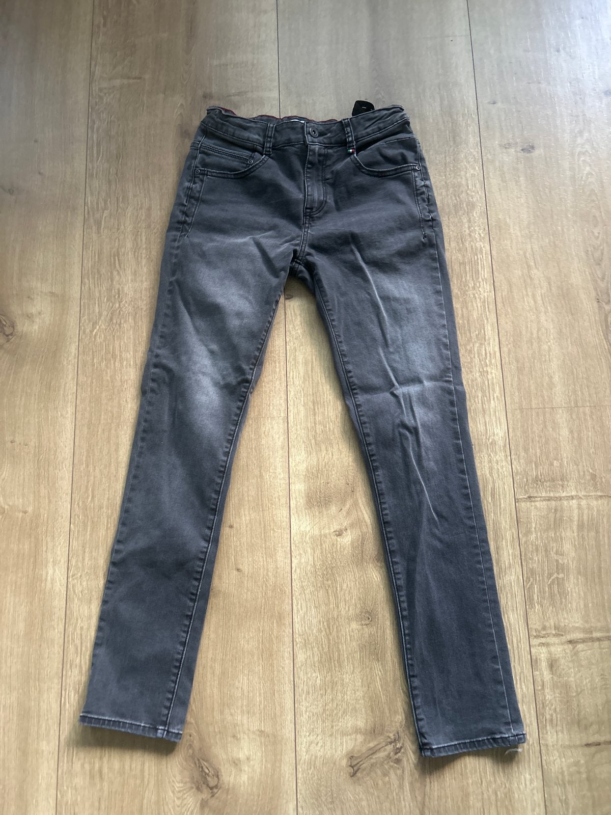 Vingino Jeans Maat 164 Grijs, Ophalen, Zo goed als nieuw, Jongen, Broek