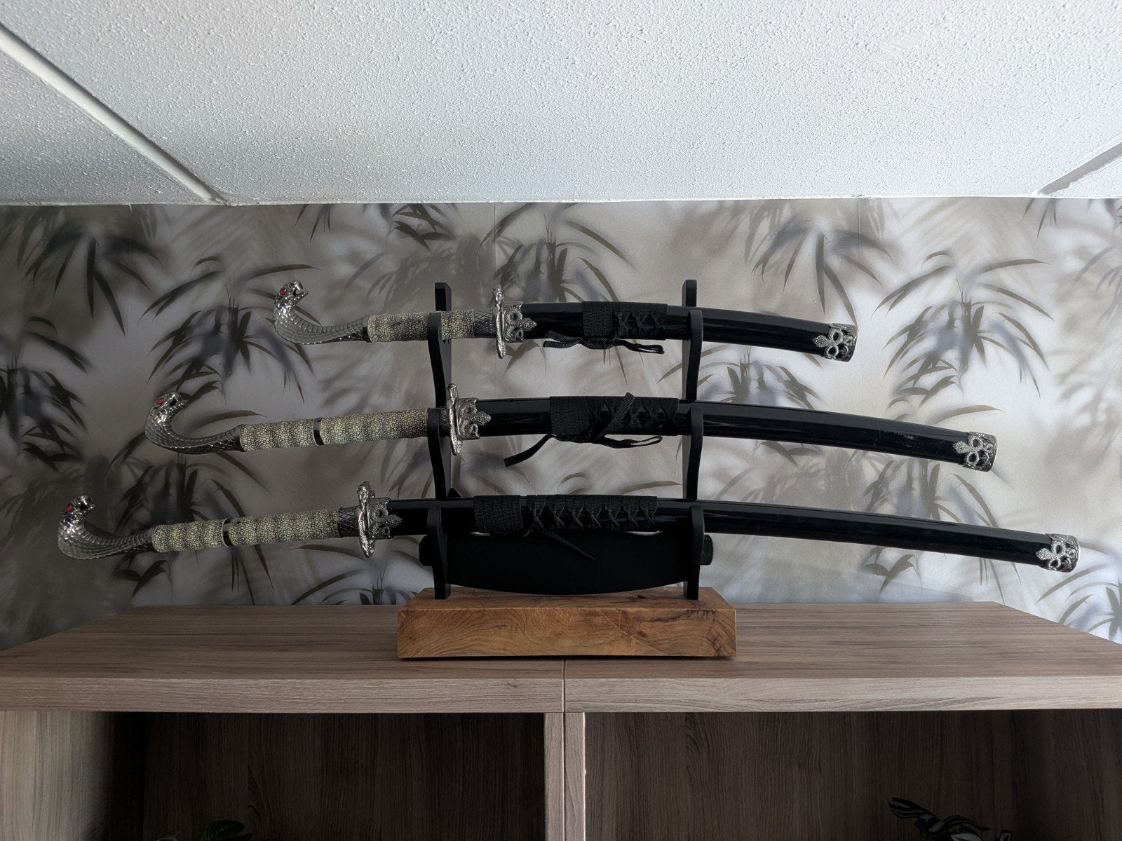 Decoratieve Samurai zwaarden Set met Cobra Koppen, Ophalen, Gebruikt