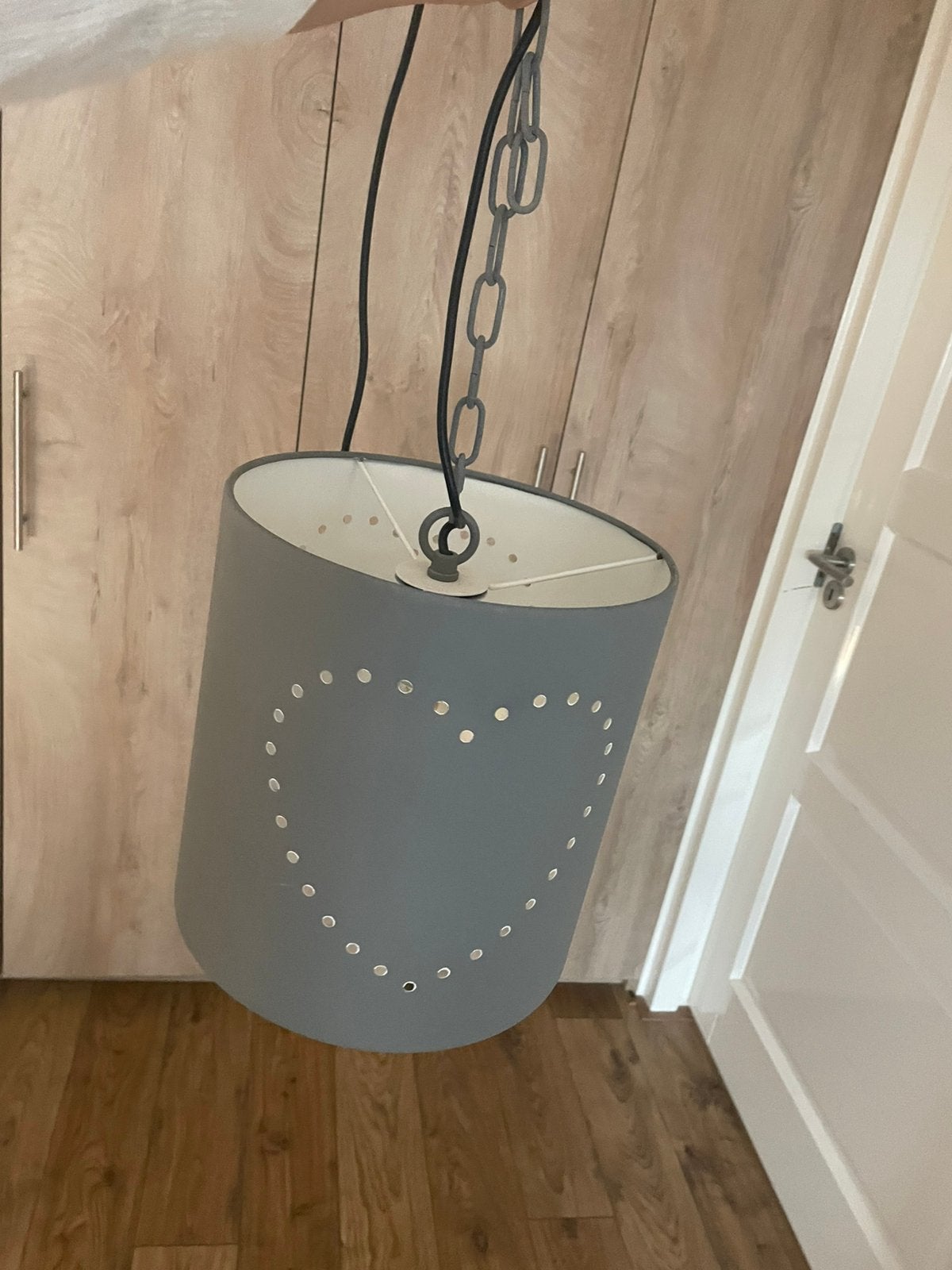 Hanglamp, grijs, Huis en Inrichting, Lampen | Lampenkappen, Ophalen, Zo goed als nieuw, Grijs, Rond