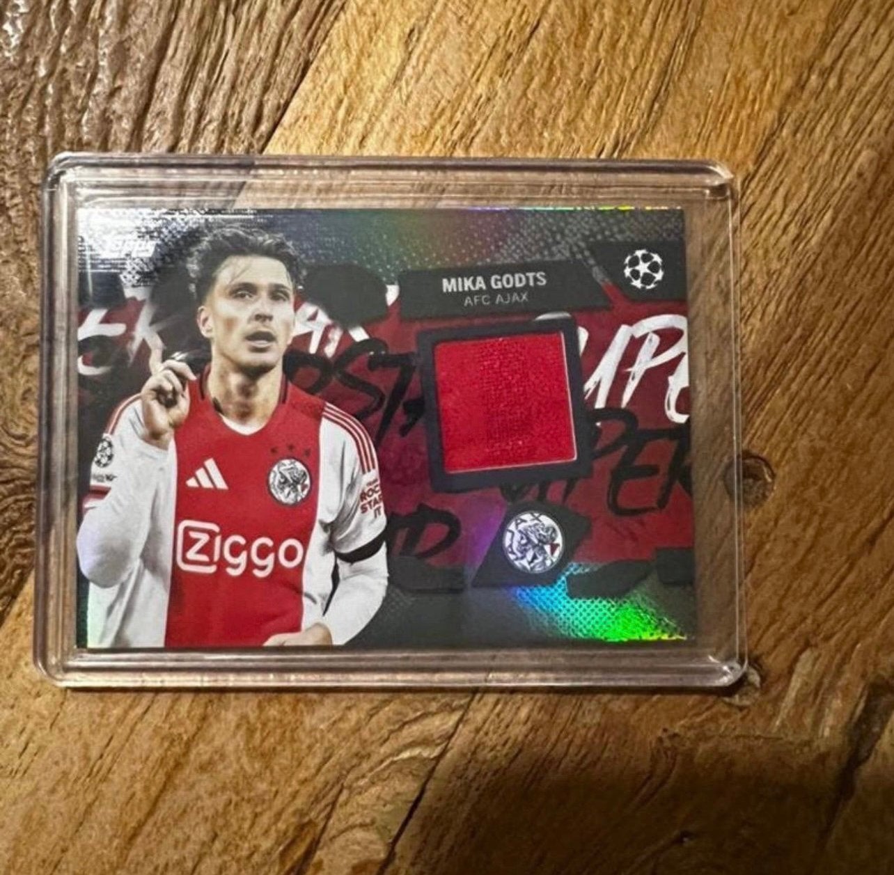 Mika Godts Player Worn Patch Card Relic Ajax Rookie 2025, Ophalen of Verzenden, Zo goed als nieuw, Sticker