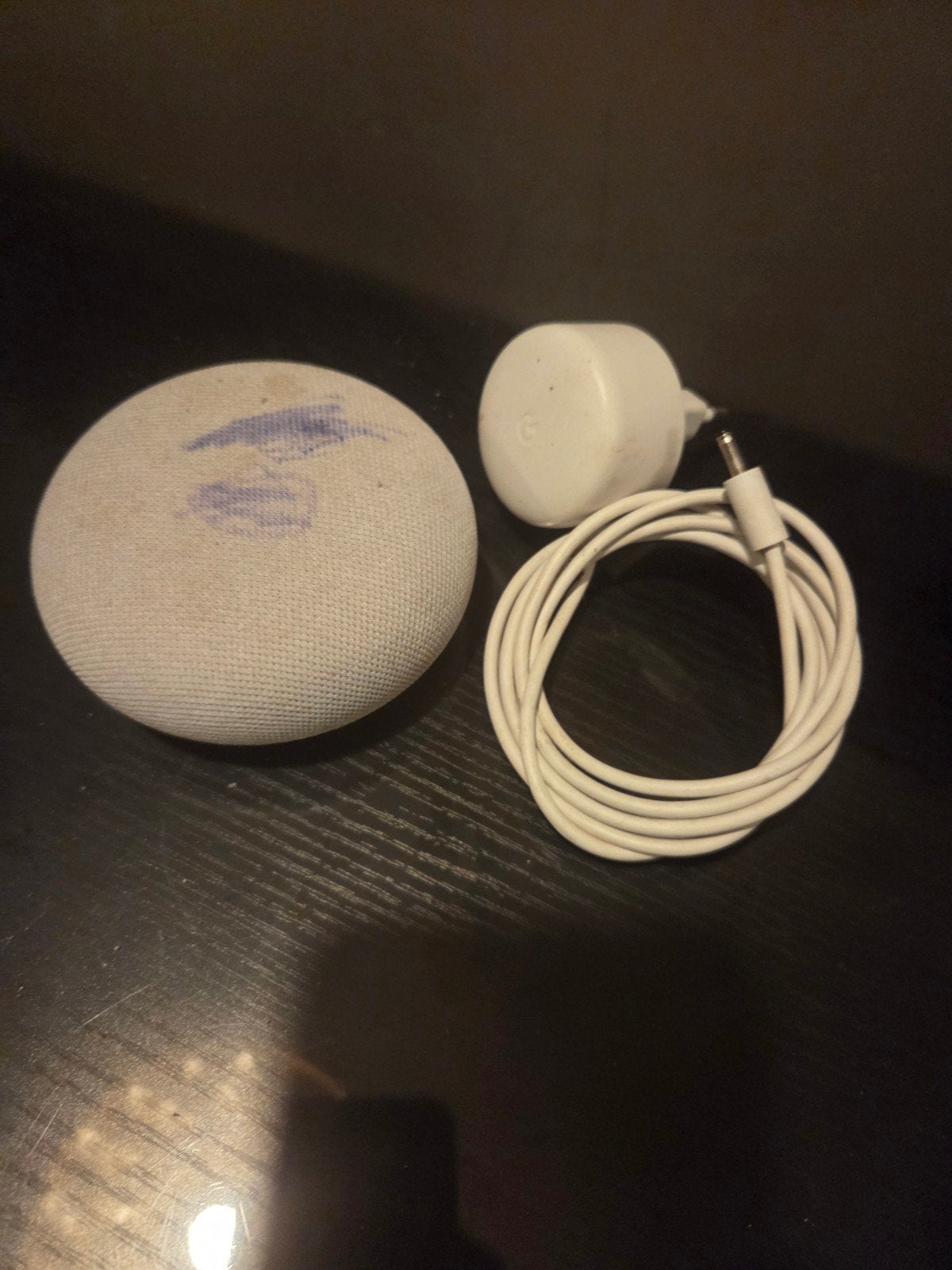 Google Home Mini (wit) met adapter en kabel, Ophalen of Verzenden, Gebruikt