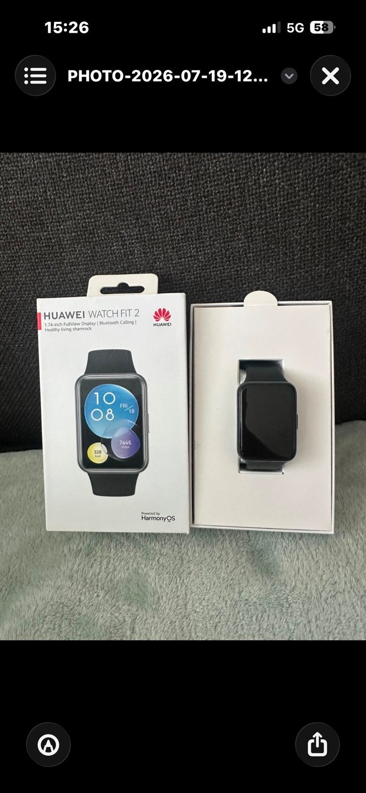 Huawei Watch Fit 2, Ophalen of Verzenden, Gebruikt, Zwart