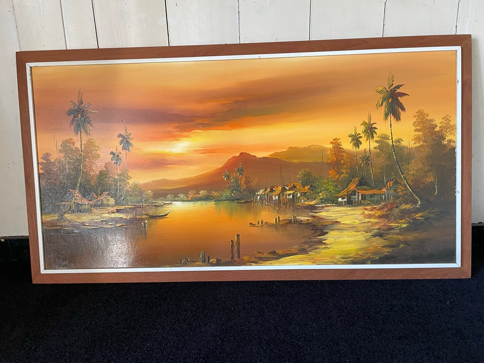 Schilderij Oosterse zonsondergang 100x45cm, Ophalen