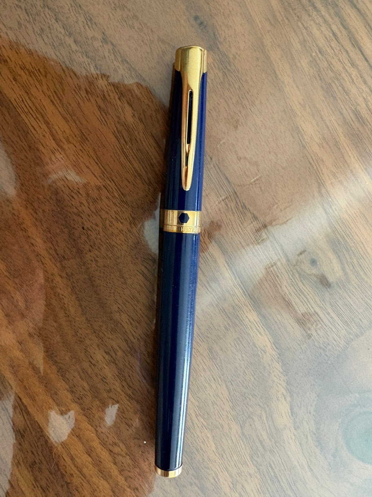 Mooie blauwe Waterman vulpen, wat dikkere grip, Ophalen, Gebruikt, Vulpen, Waterman