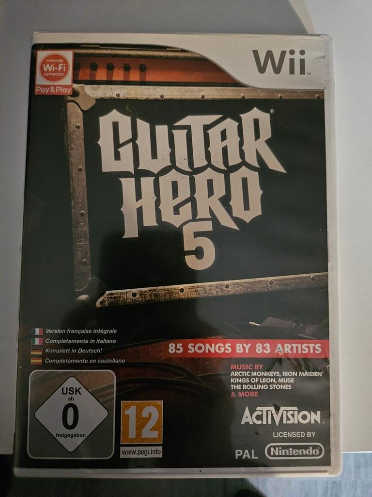 Guitar Hero 5 - Wii (Compleet met boekje), Spelcomputers en Games, Games | Nintendo Wii, Muziek, Gebruikt, Eén computer, Ophalen of Verzenden