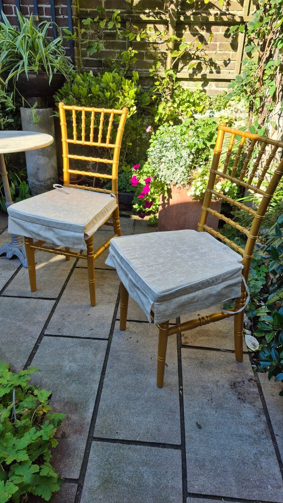 Napoleon kunststof stoelen - kleur goud, Ophalen of Verzenden, Gebruikt, Overige kleuren, Kunststof