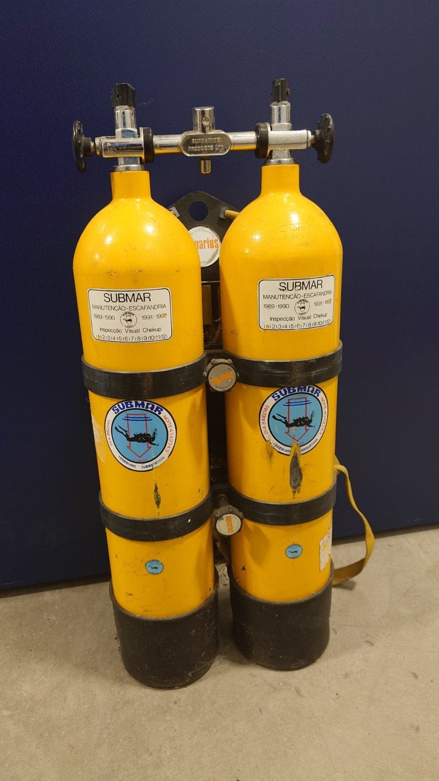Submar Duikflessen Set - 2x 10L met Aquarius Backpack, Ophalen, Gebruikt, Duikfles